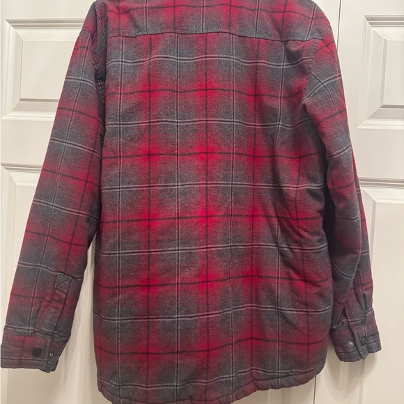 Rugged Elements Men’s Quilted Flannel Button Up Plaid Jacket Medium Red Grey - Picture 4 of 6